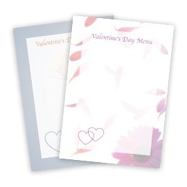 Valentine's Day menu cards Valentine's Day menu cards
